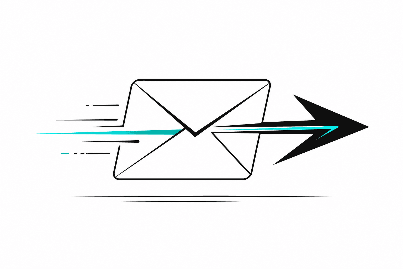 Minimalist illustration of an envelope with a sharp forward arrow for Resend